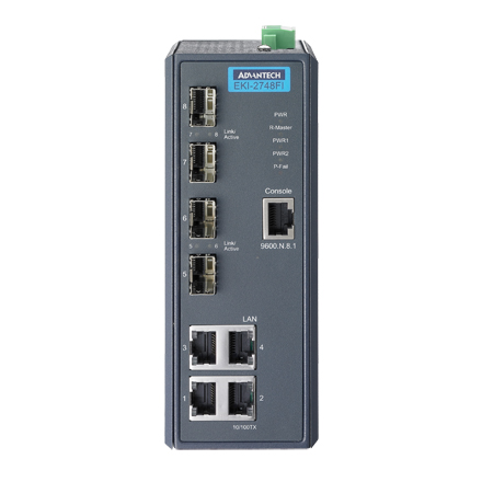 4 Gigabit X-Ring + 4 SFP Managed Ethernet Switch with Wide Temperature